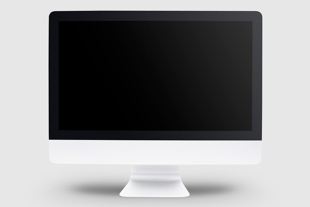 Modern desktop computer screen in gray