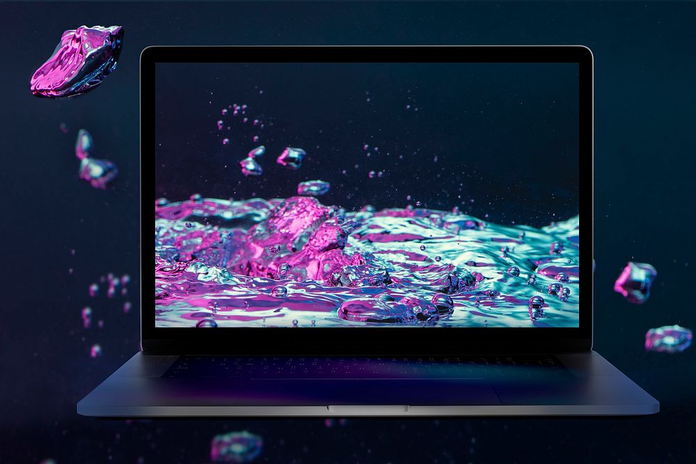 Laptop screen water splash digital device