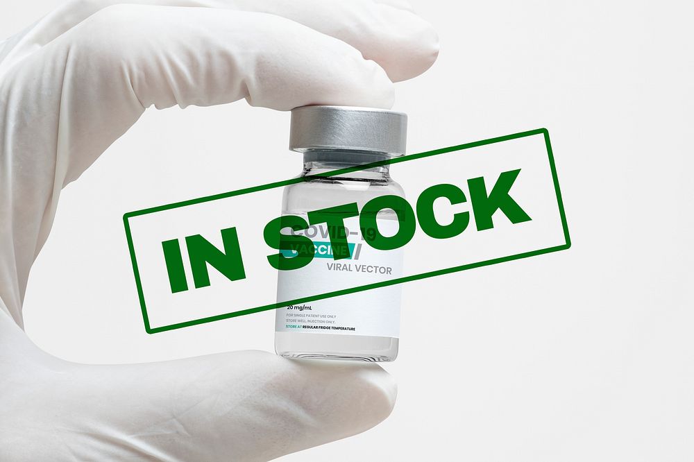 Covid 19 vaccine vial in stock