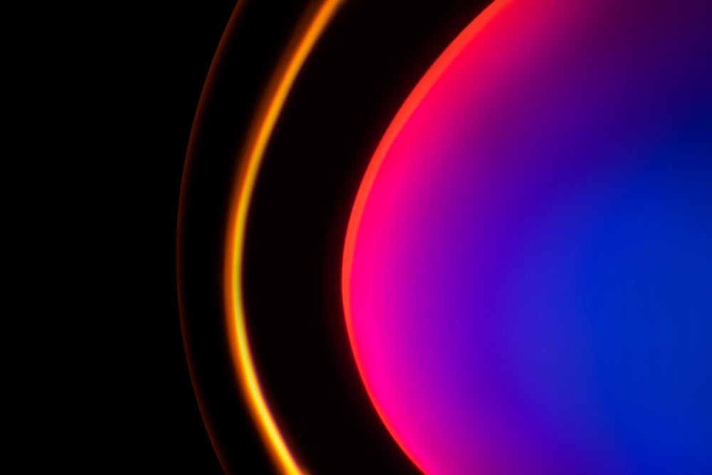 Gradient background with sunset projector lamp
