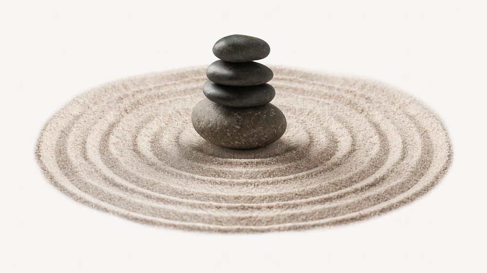 Stacked zen stones sand image element