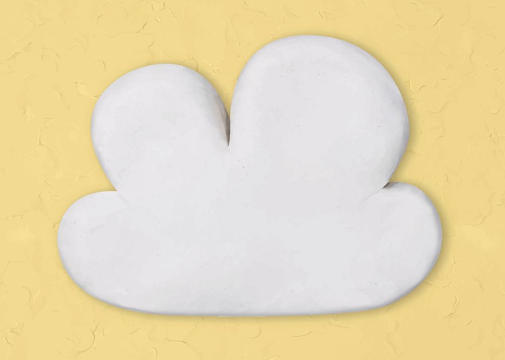 White cloud clay craft vector cute handmade creative art graphic