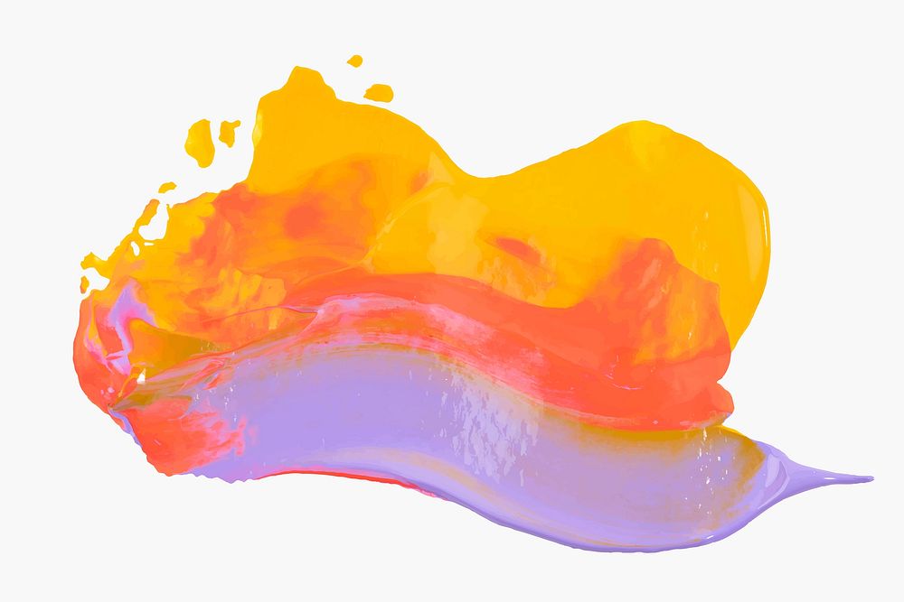 Paint texture smear vector, abstract art in acrylic paint