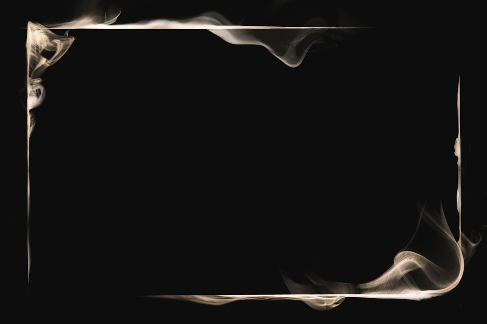 Frame smoke textured background, black abstract design