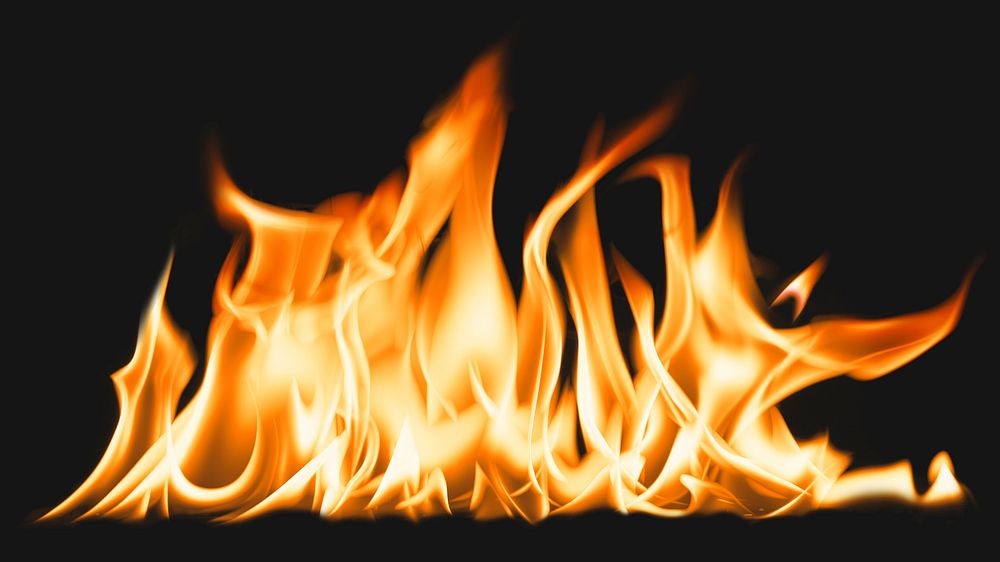 Bonfire flame computer wallpaper, realistic burning fire image