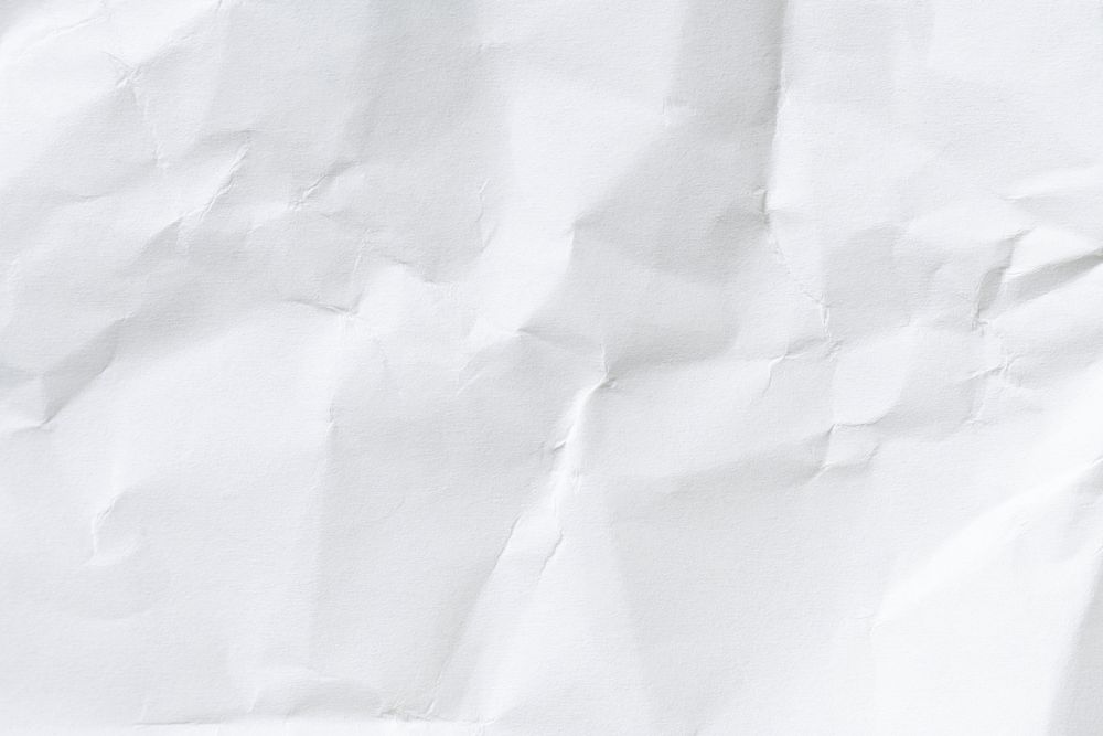 Crumpled paper texture, white background