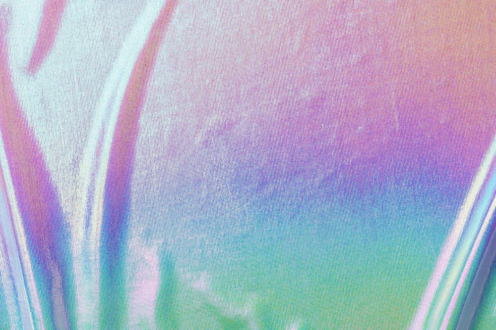 Iridescent fabric texture, colorful background, design space