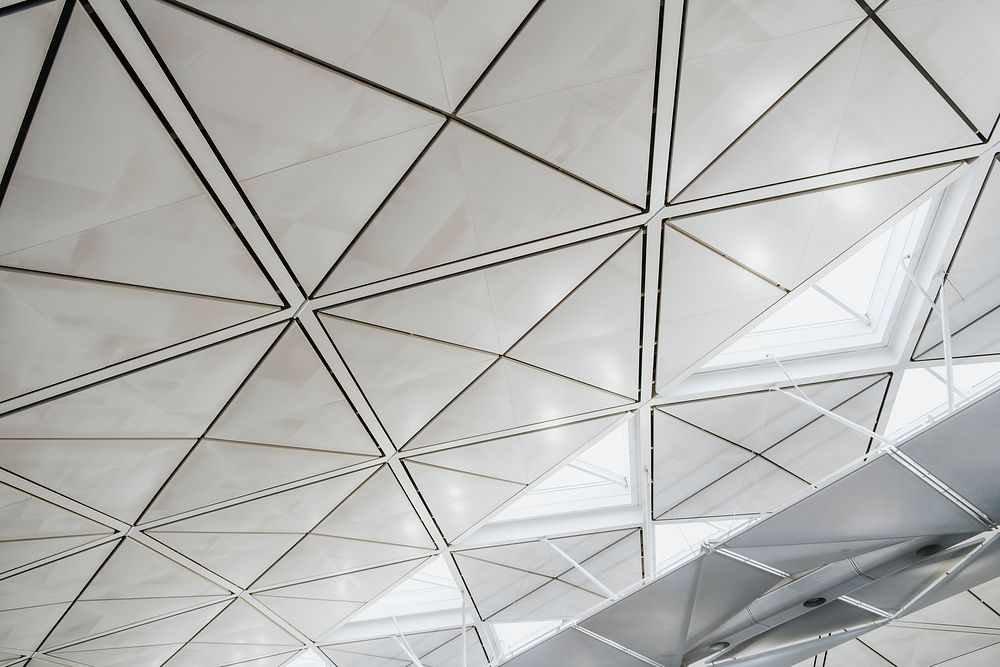 Interior design of the airport roof