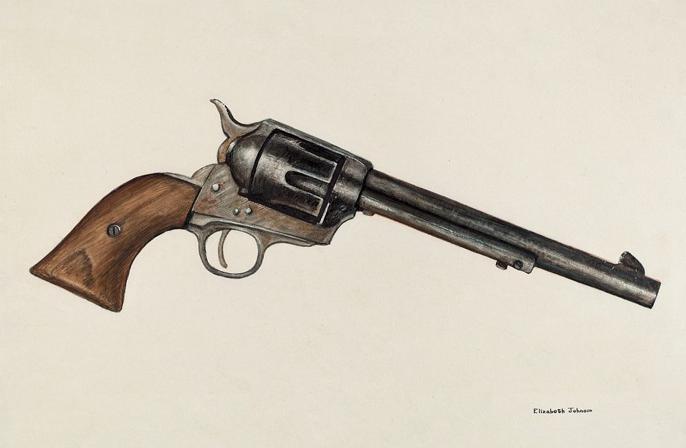 Revolver (ca.1942) by Elizabeth Johnson. Original from The National Gallery of Art. Digitally enhanced by rawpixel.