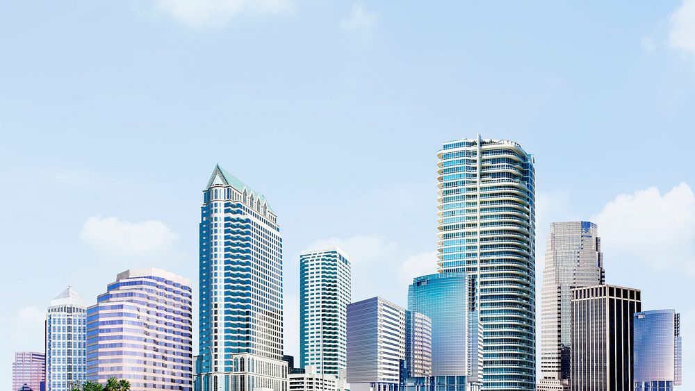 City skyline computer wallpaper, business background