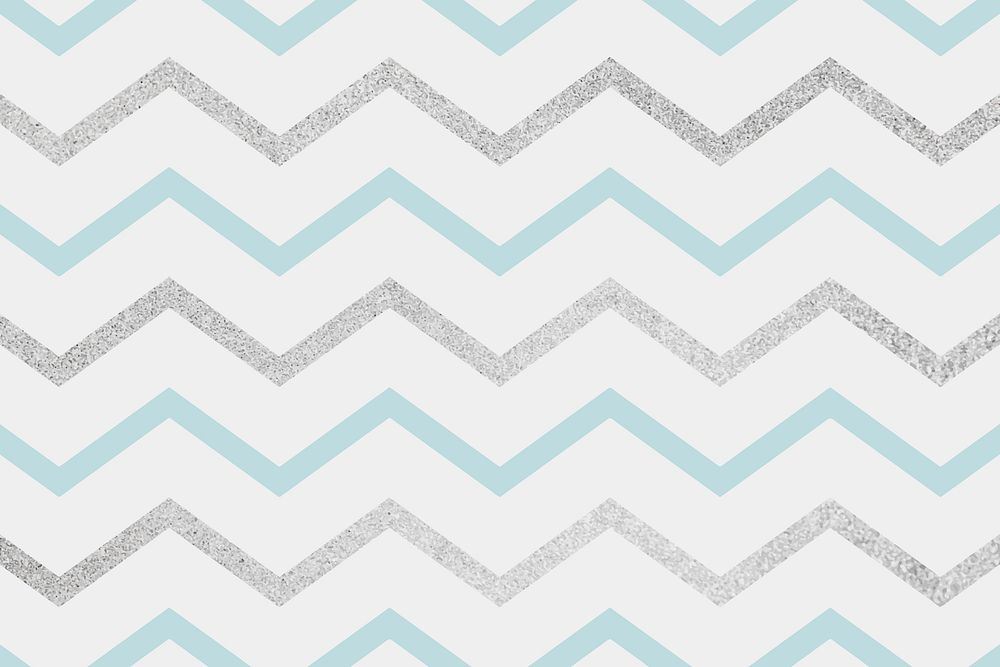 Blue and silver glittery zigzag patterned background vector