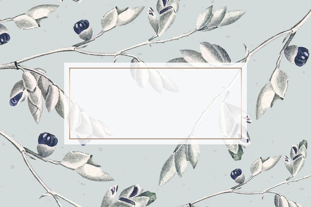 Leafy rectangle frame design vector