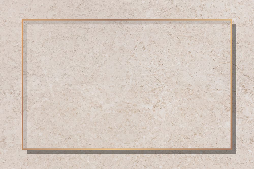 gold frame on beige marble background vector