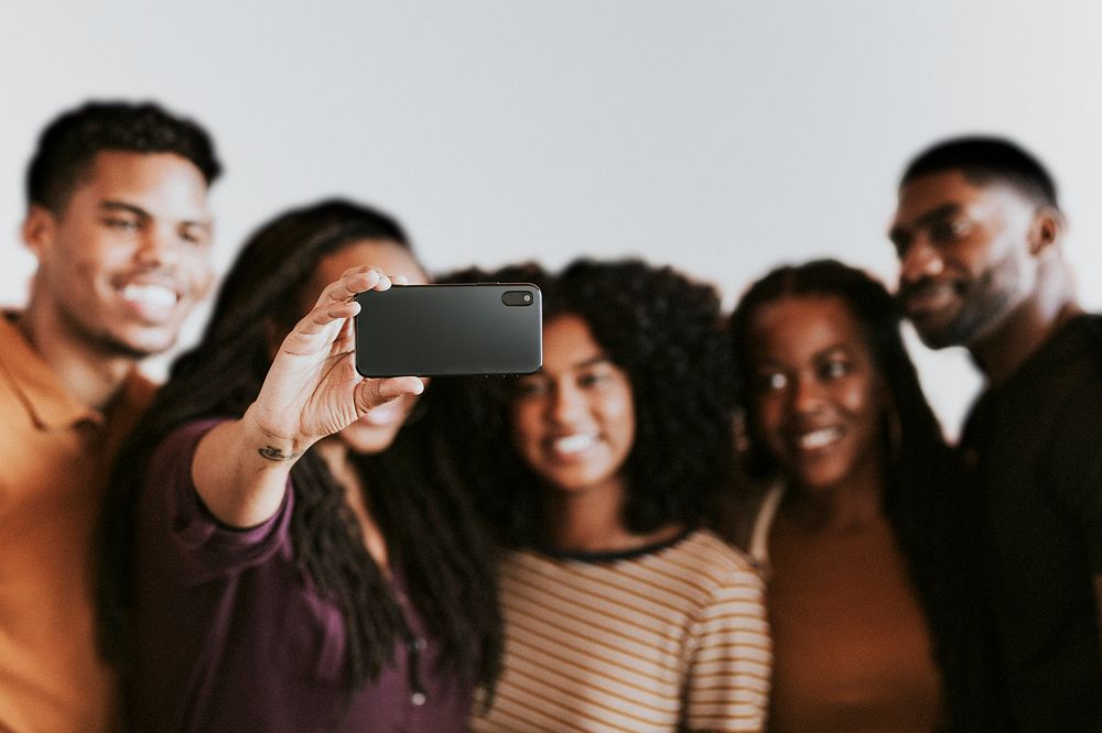 Group of black people taking a selfie
