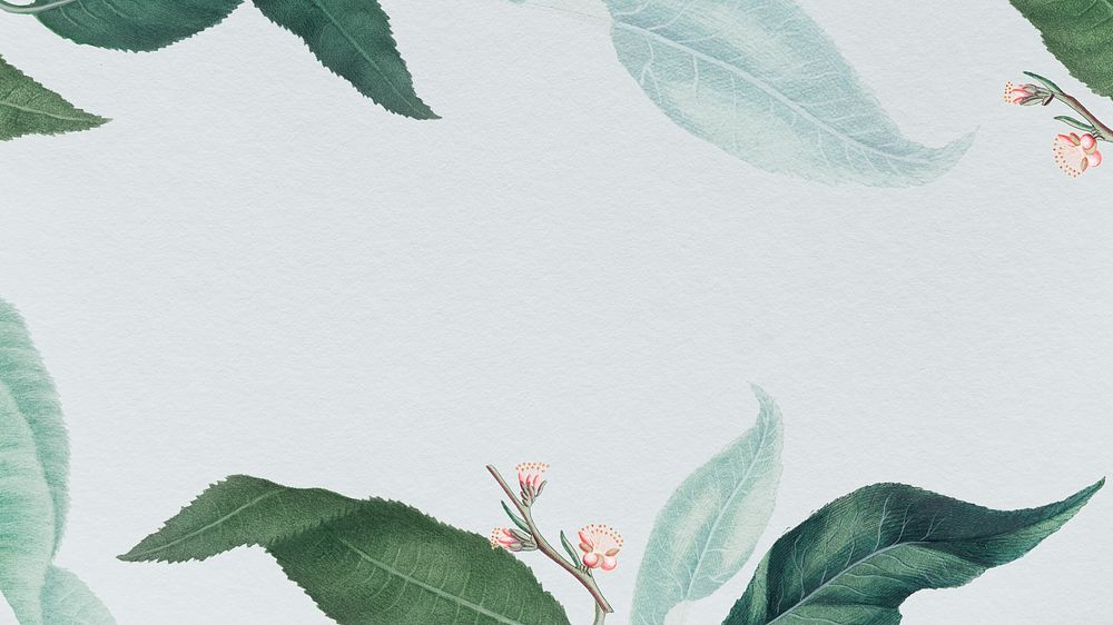 Peach branches on gray background social template illustration