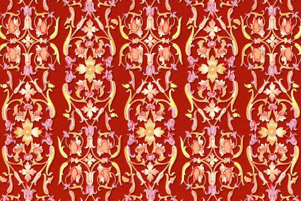 Red floral background design 