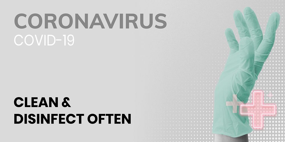 Clean and disinfect often during coronavirus pandemic template source WHO vector