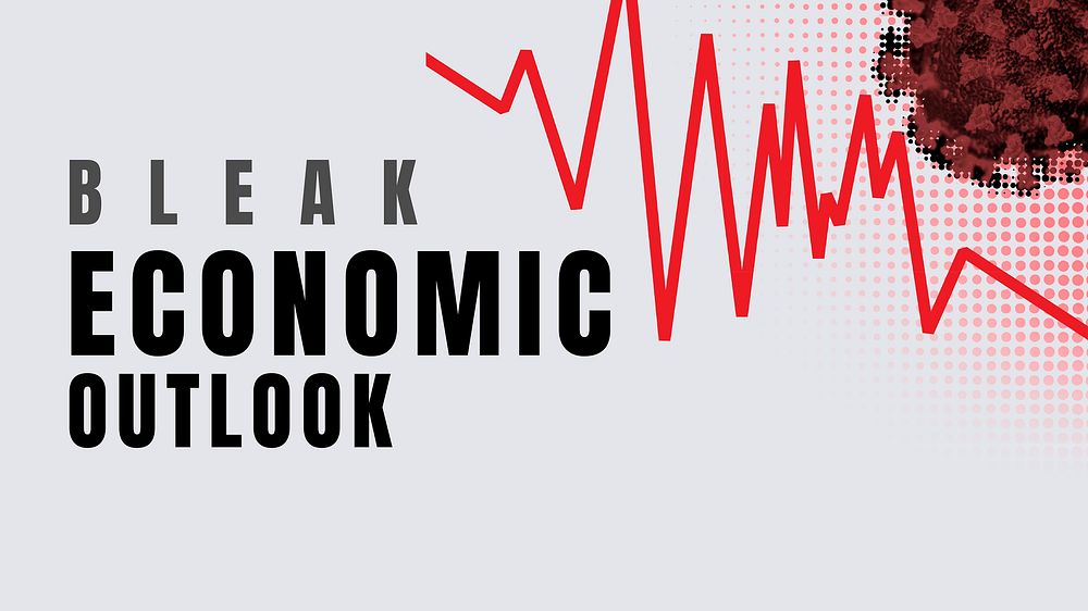 Bleak economic outlook due to the coronavirus social banner template vector