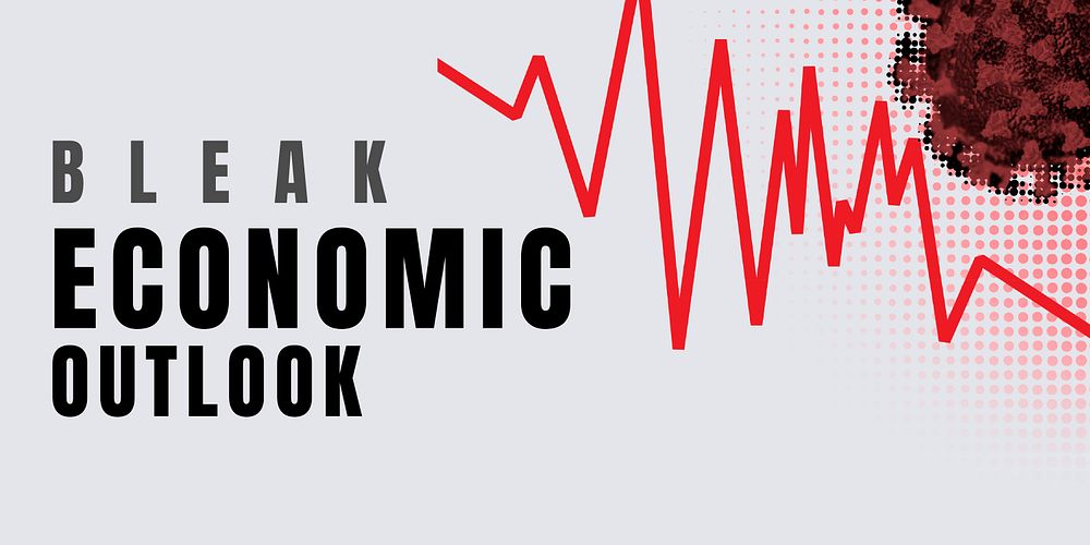 Bleak economic outlook due to the coronavirus social banner template vector