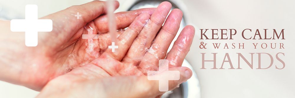 Keep calm and wash your hands social banner template vector