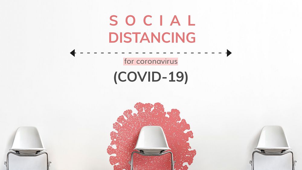 Social distancing during coronavirus pandemic social template mockup