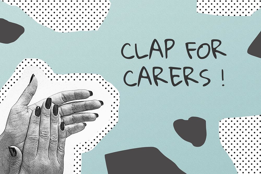 Clap for our carers social banner template illustration