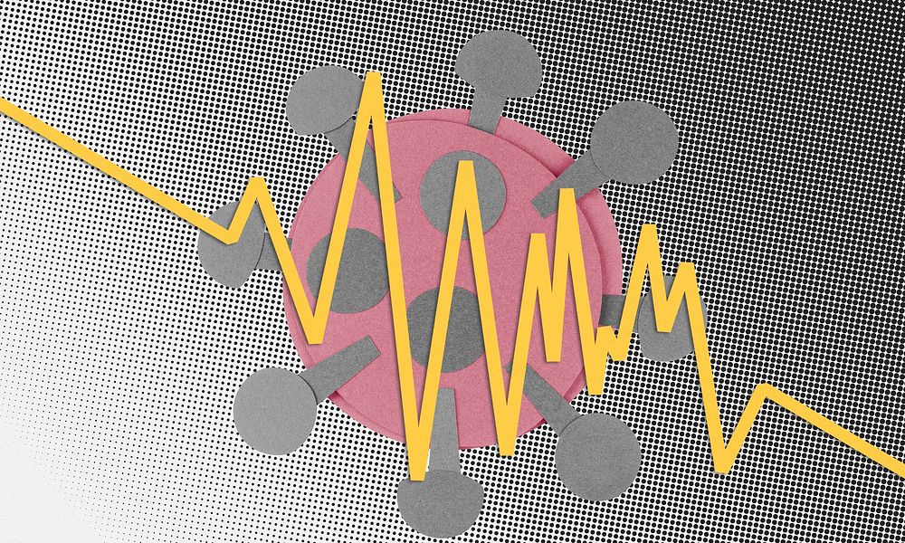 Coronavirus finance impact background illustration