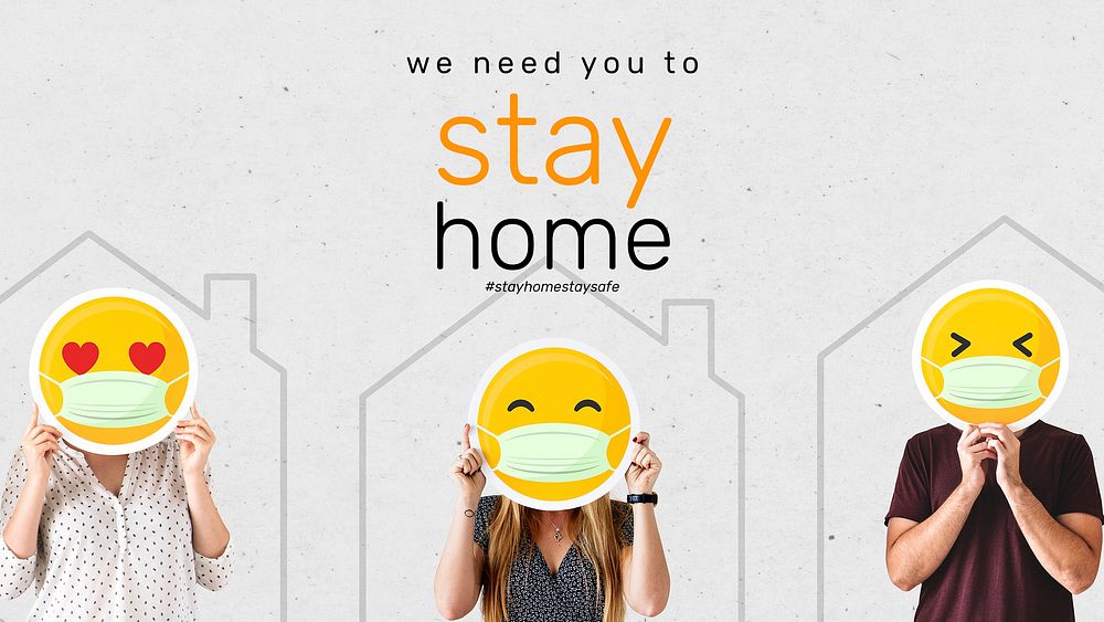 We need you to stay home during coronavirus social banner template mockup