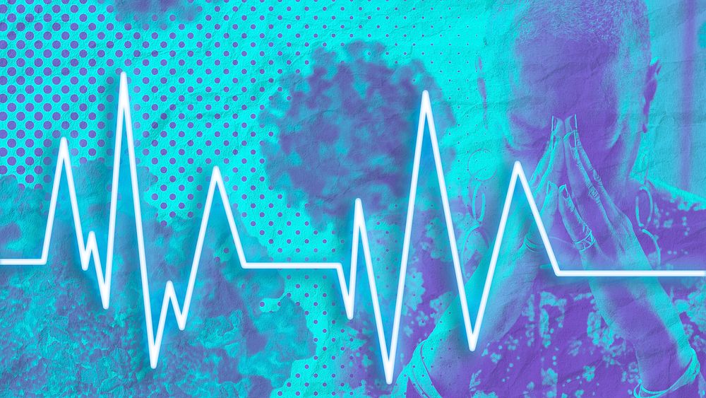 Stressed woman infected with coronavirus