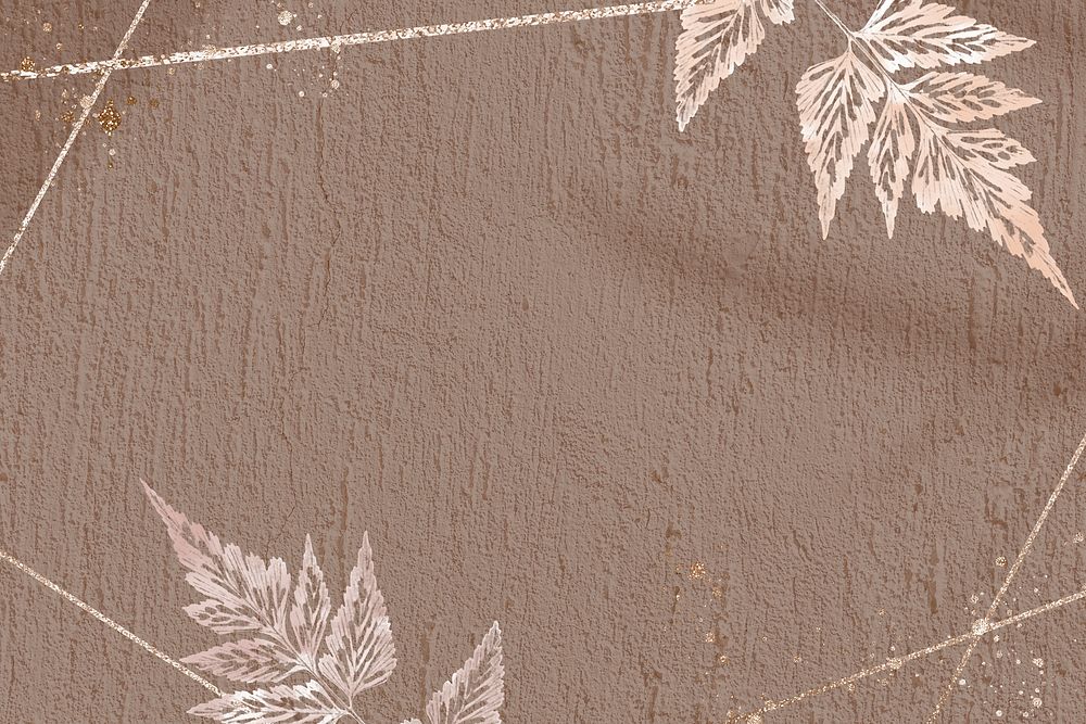 Sickle spleenwort frame on a brown background 