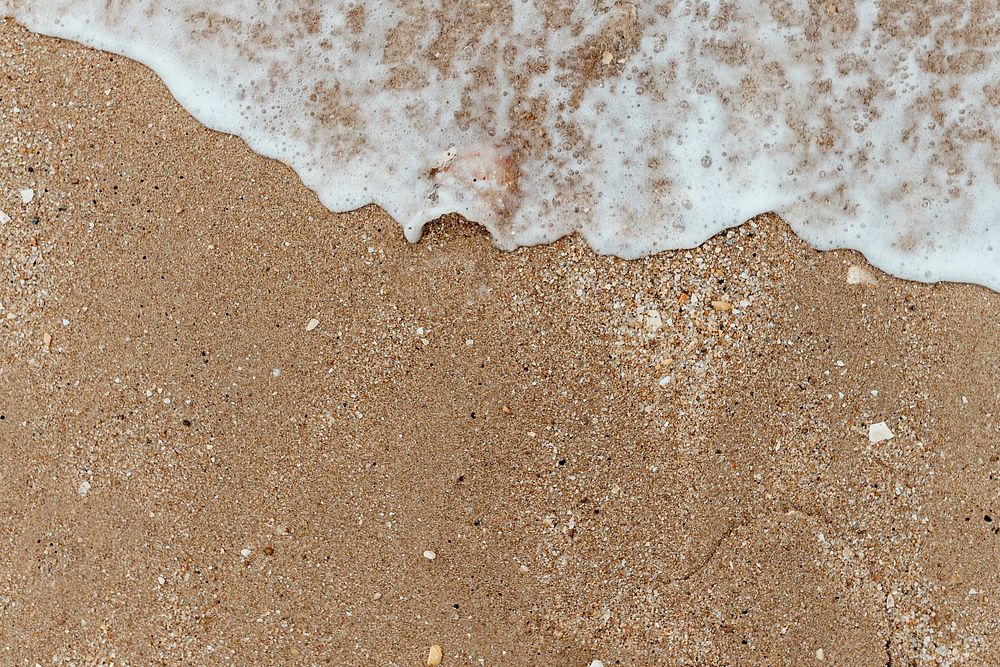Sea froth on a sandy beach