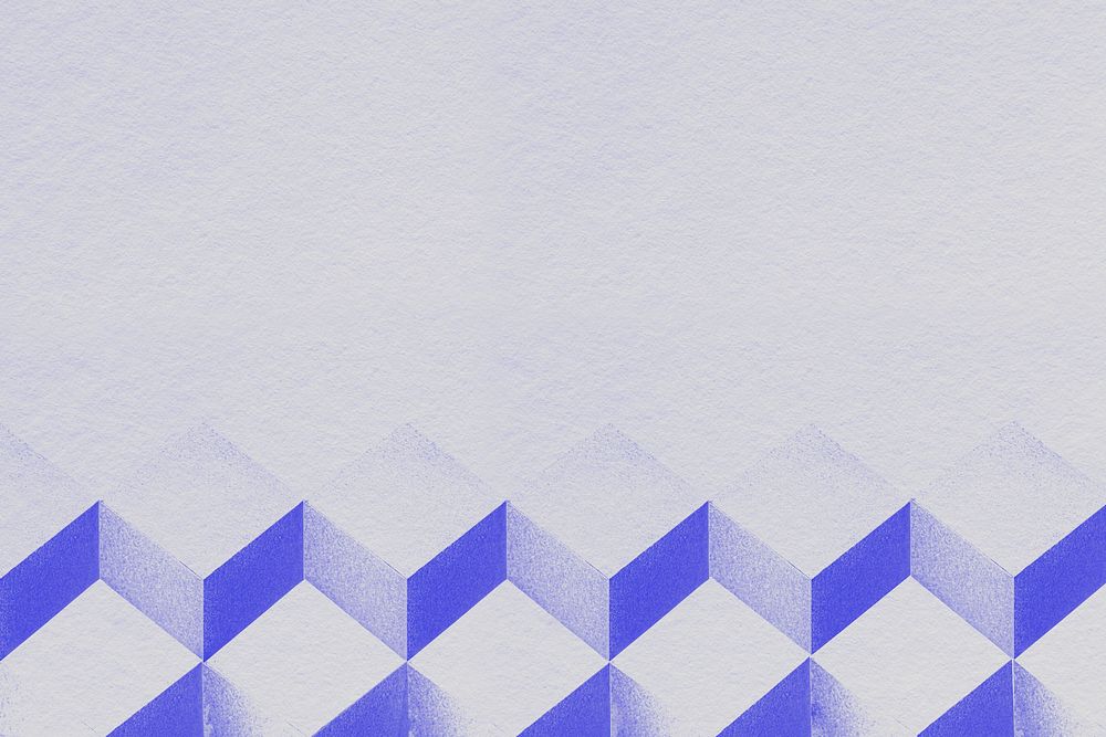 3D gray and blue paper craft cubic patterned background