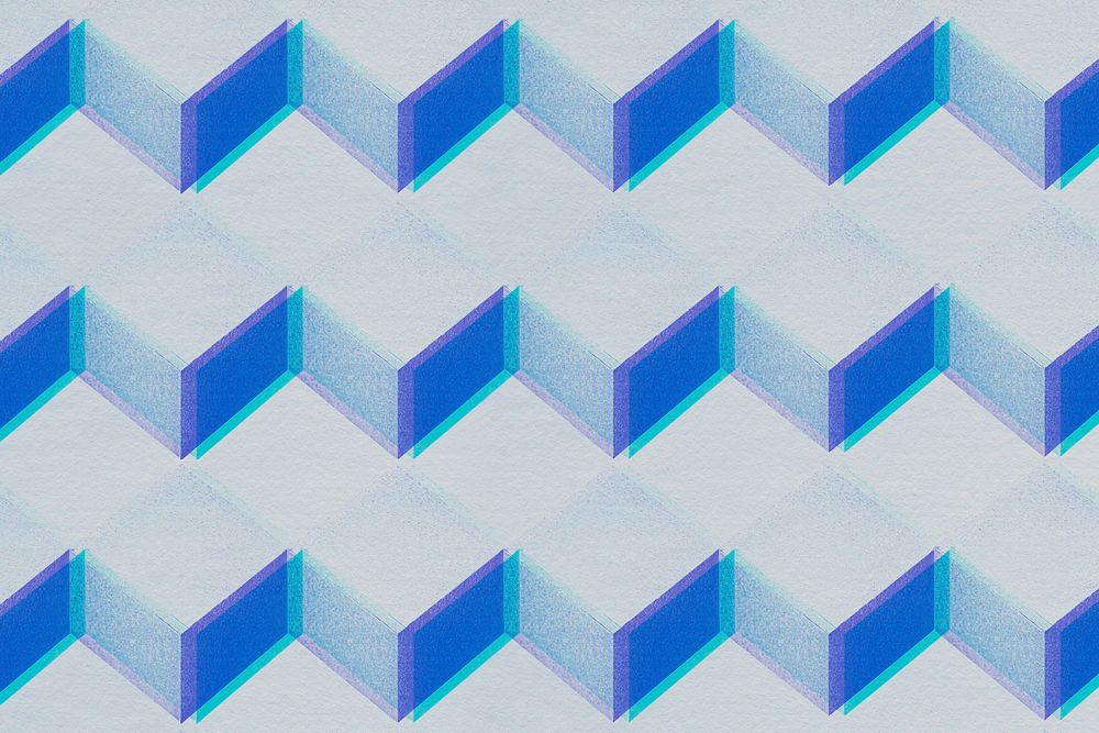 3D gray and blue paper craft cubic patterned background