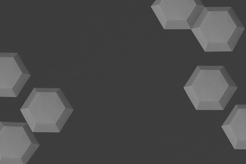 Gray paper craft hexagon patterned background