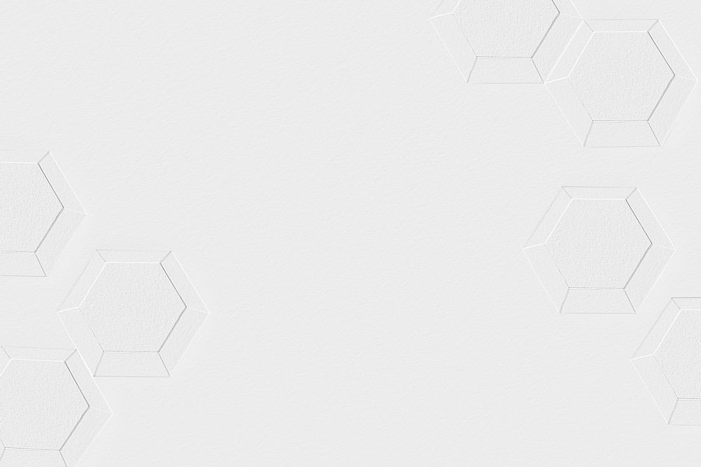 3D white paper craft hexagonal patterned background