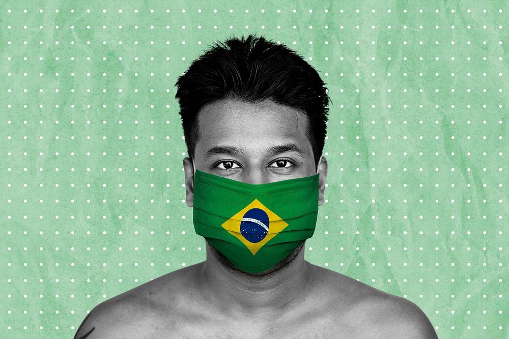 Brazilian man wearing a face mask during coronavirus pandemic