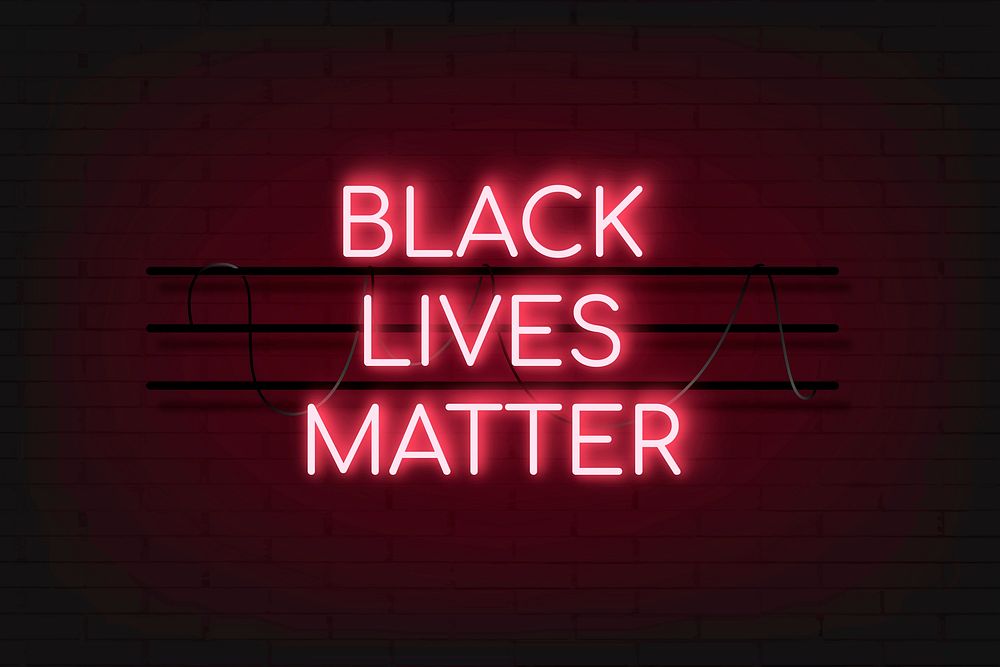 Black Lives Matter red neon glow background
