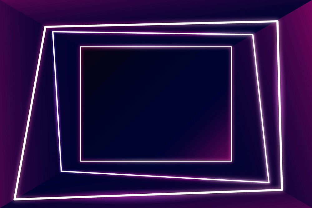 Glowing pink neon frame vector