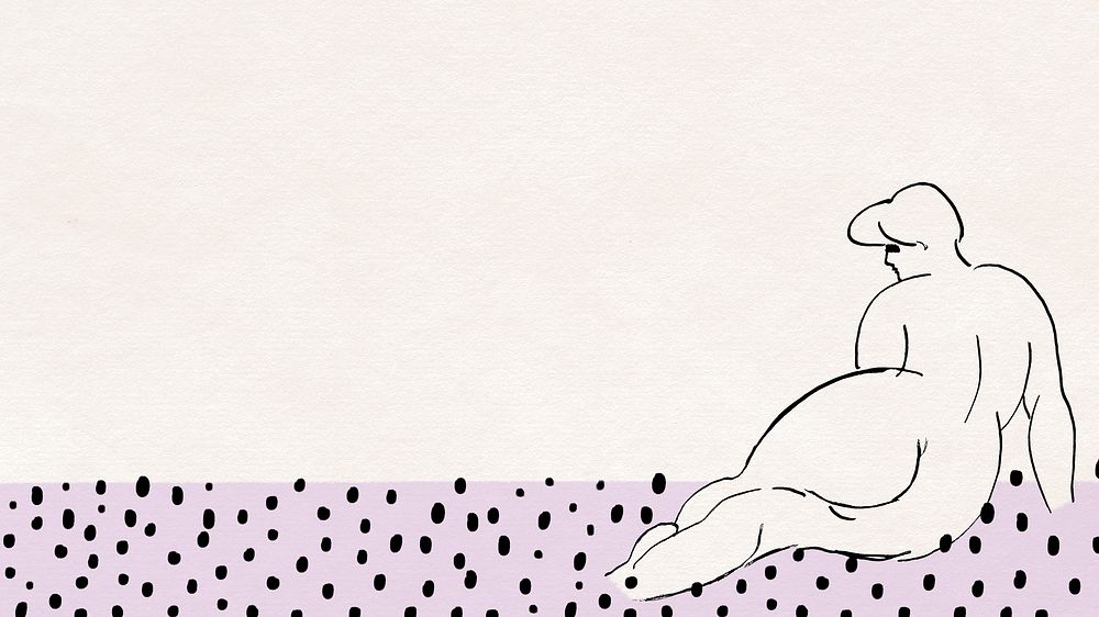 Reclining naked woman drawing background