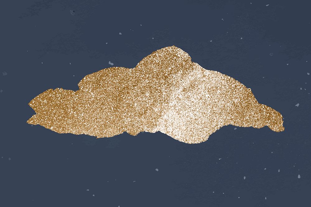 Glittery gold cloud icon vector