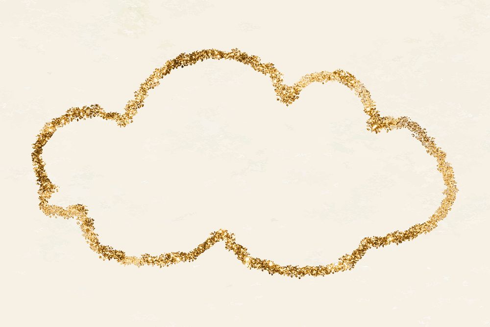 Sparkly gold cloud icon vector