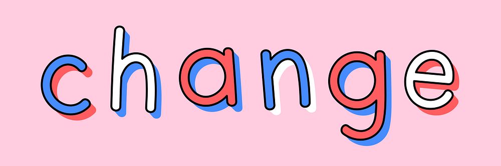 Doodle cute Change text typography on pink vector
