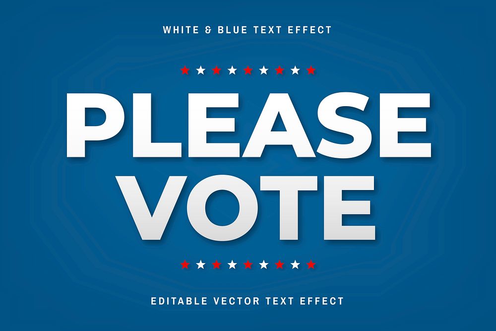 White and blue editable vector text effect template