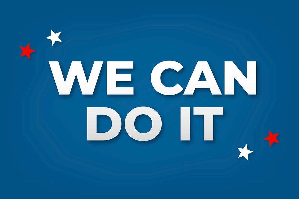 We can do it text typography on blue