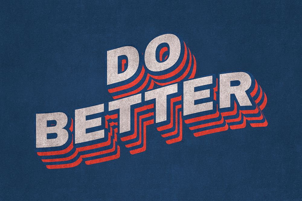 DO BETTER text shadow typography on blue
