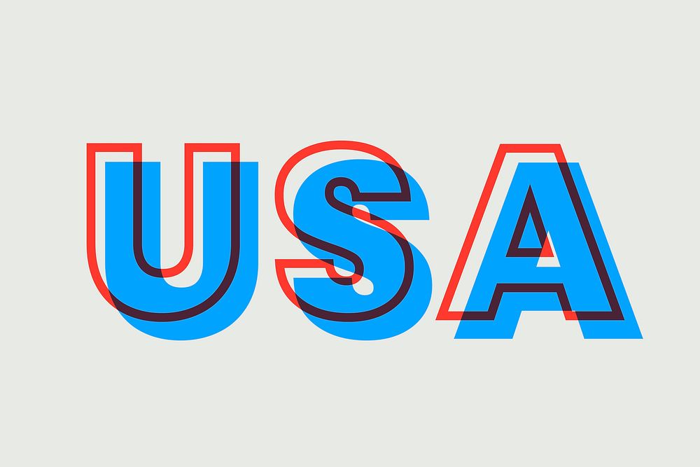 USA text multiply font vector typography word