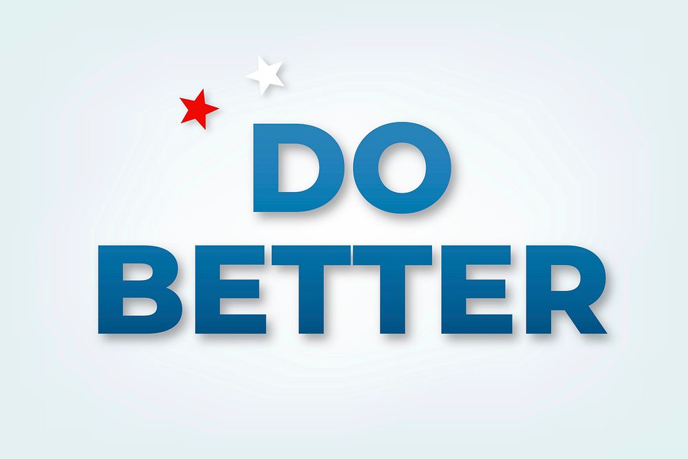 Do better text typography on blue vector