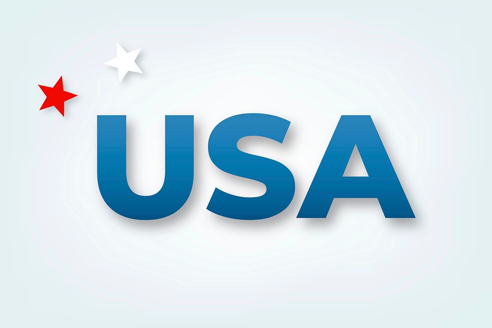 USA vector word typography text