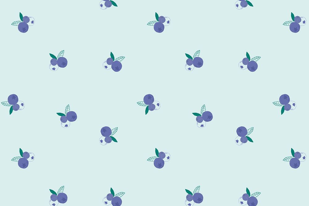 Psd hand drawn blueberry pattern background