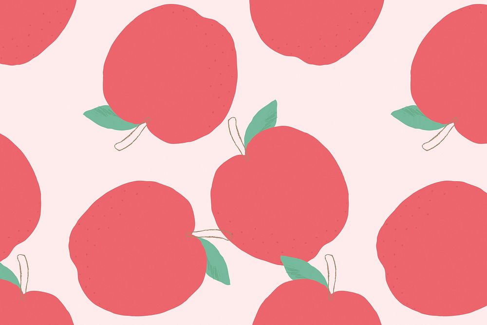 Vector seamless apple pattern pastel background